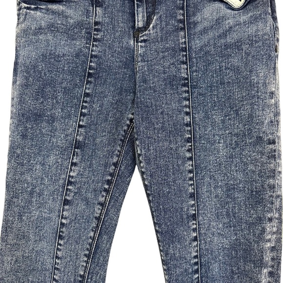Asos Ridley Jeans 26 Blue With Front Split Seam And Vent Hem - Picture 3 of 11